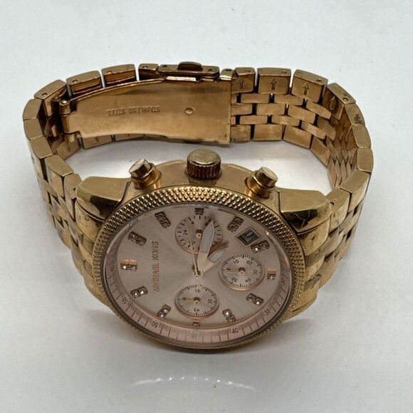 Michael Kors Ritz MK6077 Women\'s Rose Gold Analog Dial Quartz Wrist Watch JNA253